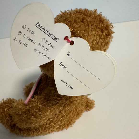 Ty Beanie Babies Plush Bear Brown Pink NEW “You’re A Sweetie” Love Valentines - Picture 5 of 14
